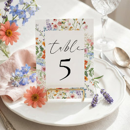Tarjeta De Mesa Recepción de Boda de Flor Silvestre de Prado