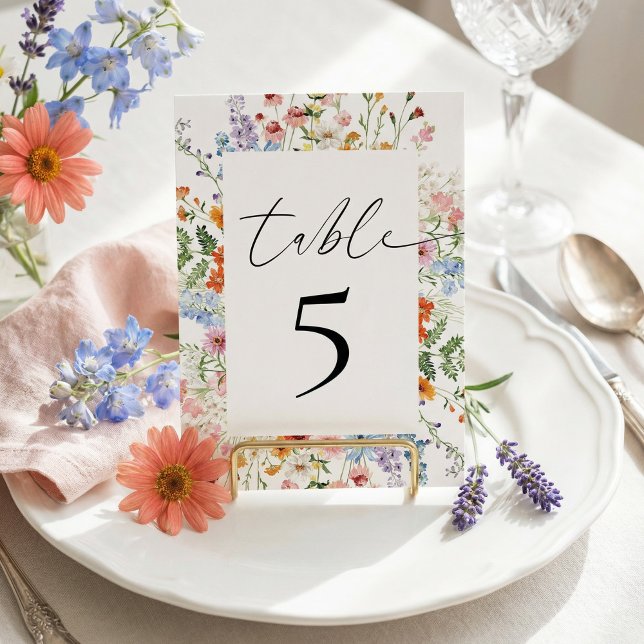 Tarjeta De Mesa Recepción de Boda de Flor Silvestre de Prado (Subido por el creador)