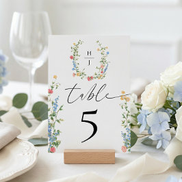 Tarjeta De Mesa Recepción de Boda de Flor Silvestre Elegante