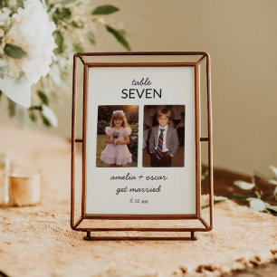 Tarjeta De Mesa Recepción de Boda de Foto de la Infancia Fiesta de