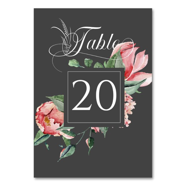 Tarjeta De Mesa Recepción de boda de Magnolia Rosa (Anverso)