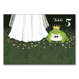Tarjeta De Mesa Recepción de Boda de Rana de Escarcha de Hadas y B