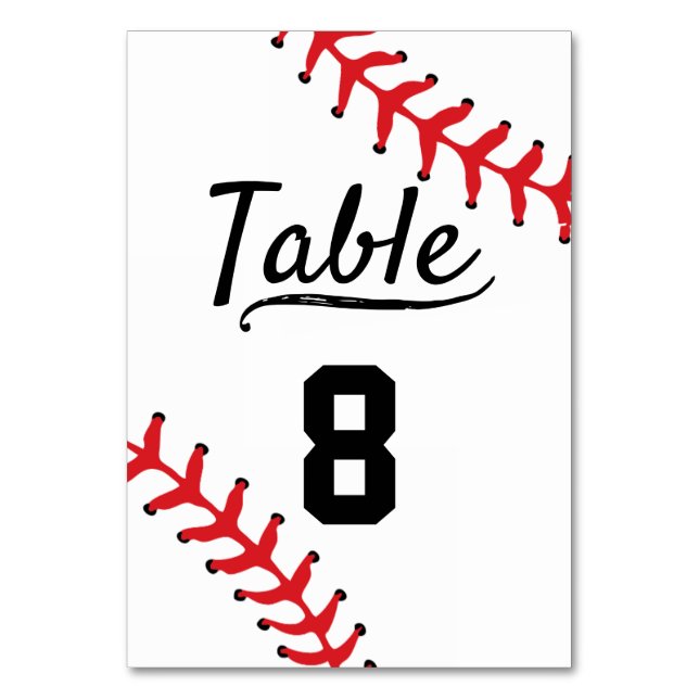 Tarjeta De Mesa Recepción de Boda Deportiva de Béisbol (Anverso)
