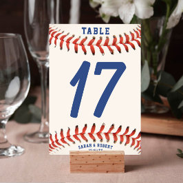 Tarjeta De Mesa Recepción de Boda Deportiva de Softball de Béisbol