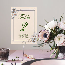 Tarjeta De Mesa Recepción de Boda Estética Sencilla de Invierno