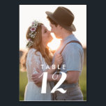 Tarjeta De Mesa Recepción de boda fotográfica personalizado<br><div class="desc">Sube tu fotografía favorita a estas tarjetas de número de tabla del boda de fotos del personalizado. El diseño se repite en la parte delantera y trasera de la tarjeta.</div>
