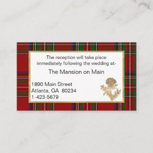 Tarjeta De Mesa Recepción de Boda Real Stewart Thistle Gold