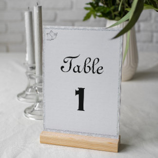 Tarjeta De Mesa Recepción de boda sinfónica de campanas plateadas