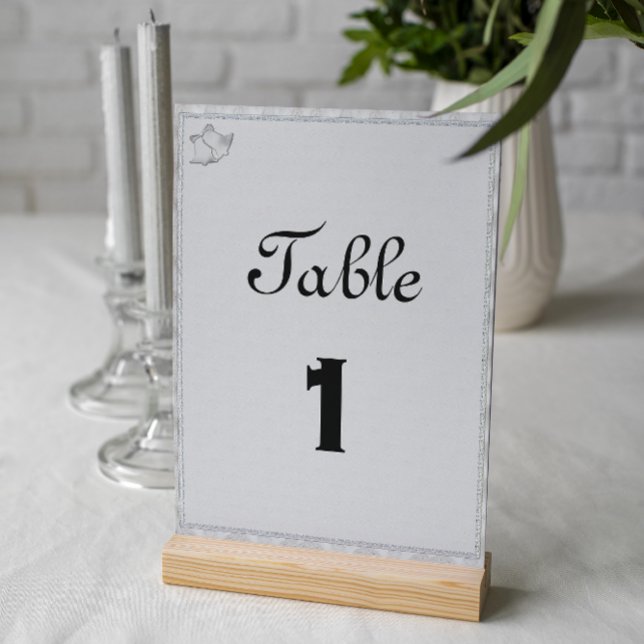 Tarjeta De Mesa Recepción de boda sinfónica de campanas plateadas (Subido por el creador)