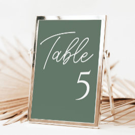 Tarjeta De Mesa Recepción de boda verde sabia