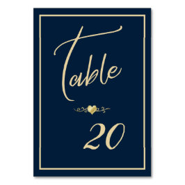 Tarjeta De Mesa Recepción de bodas con elegancia en la marina y el