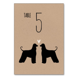 Tarjeta De Mesa Recepción de bodas con siluetas de perro anilladas