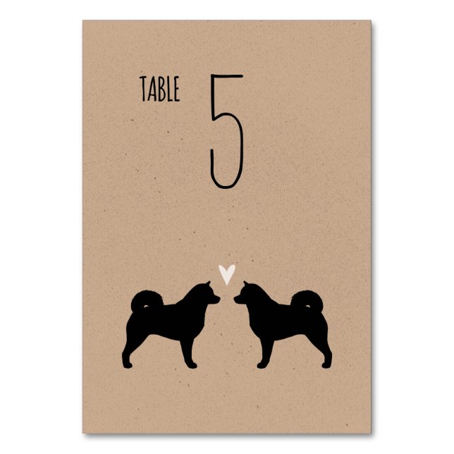 Tarjeta De Mesa Recepción de bodas de alaska Malamute (Anverso)