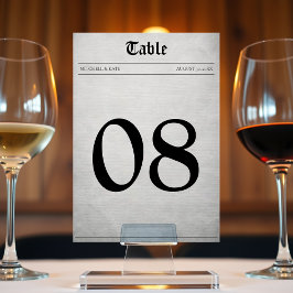 Tarjeta De Mesa Recepción de bodas de artículo de periódico