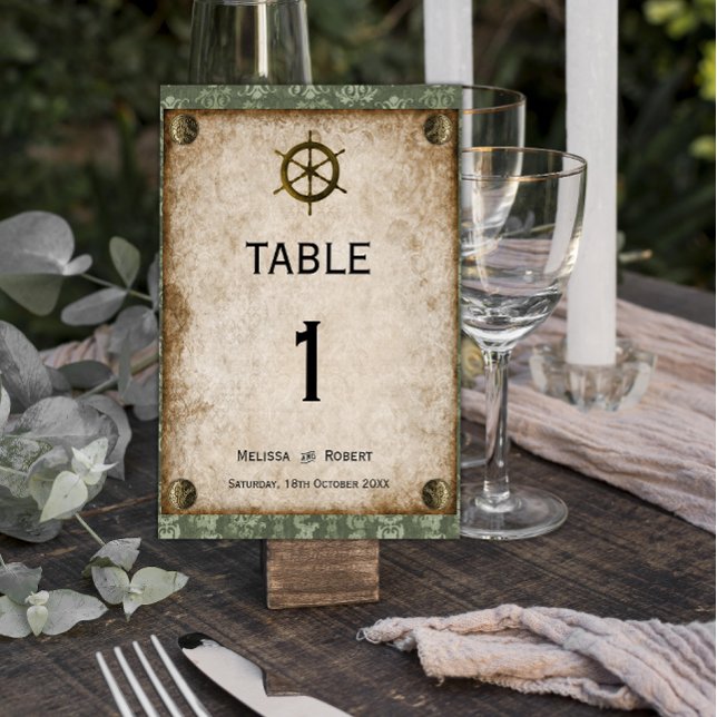Tarjeta De Mesa Recepción de bodas de celebración de Steampunk (Subido por el creador)