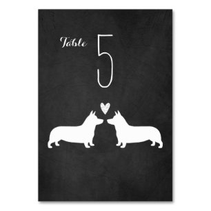 Tarjeta De Mesa Recepción de bodas de corgi de galés de pembroke