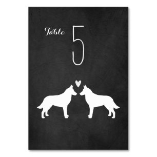 Tarjeta De Mesa Recepción de bodas de eslúpulos de perro malinois