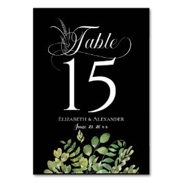 Tarjeta De Mesa Recepción de bodas de follaje simple