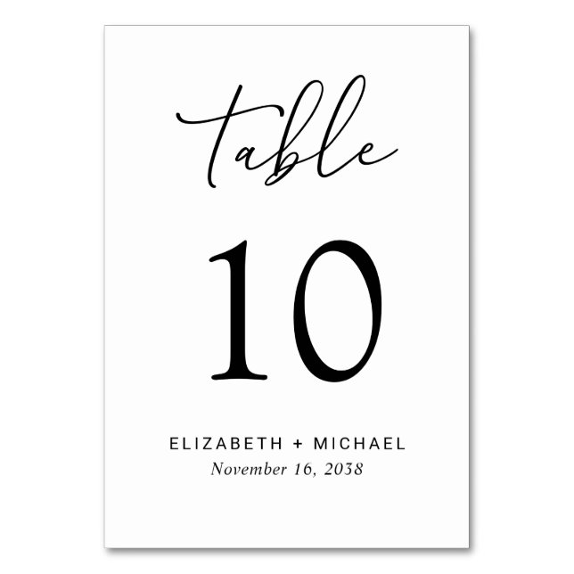 Tarjeta De Mesa Recepción de bodas de moda (Anverso)