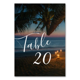 Tarjeta De Mesa Recepción de bodas de paraíso de destino