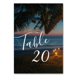Tarjeta De Mesa Recepción de bodas de paraíso de destino