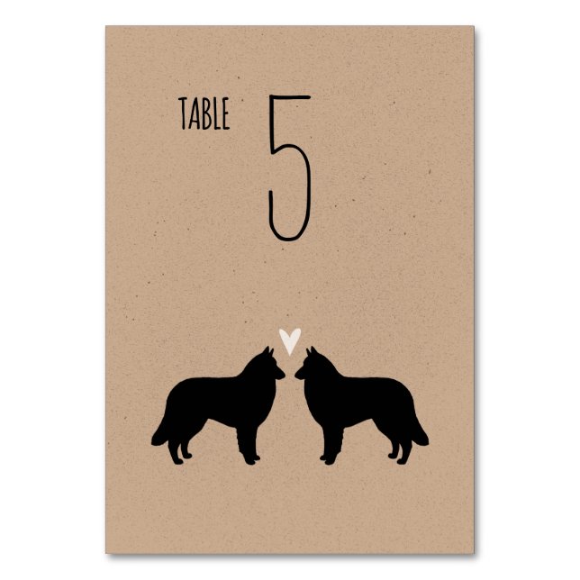 Tarjeta De Mesa Recepción de bodas de perro de Tervuren belga (Reverso)