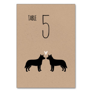 Tarjeta De Mesa Recepción de bodas de perros de ganado australiano