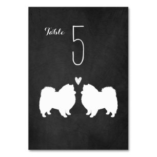 Tarjeta De Mesa Recepción de bodas de perros esquimales americanos