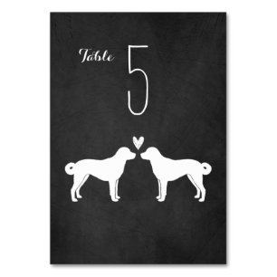 Tarjeta De Mesa Recepción de bodas de perros pastores anatolianos