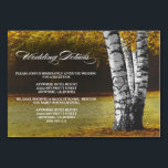 Tarjeta De Mesa Recepción de bodas en árbol de aves otoño   tarjet<br><div class="desc">Recepción de Boda de Birch Tree esculpida Tarjetas de Hotel - incluye estas tarjetas de detalle para informar a sus huéspedes de la recepción, la cronología de la recepción y la información del hotel para facilitar la planificación. Si es necesario, puede agregar más información haciendo clic en el botón personalizar...</div>