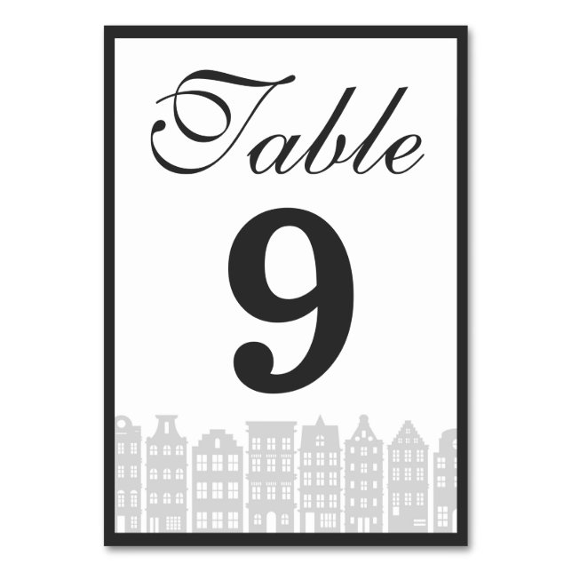 Tarjeta De Mesa Recepción de bodas holandesas en el canal de Amste (Anverso)