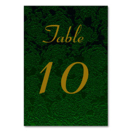 Tarjeta De Mesa Recepción de la Boda de Oro Verde de Cazador