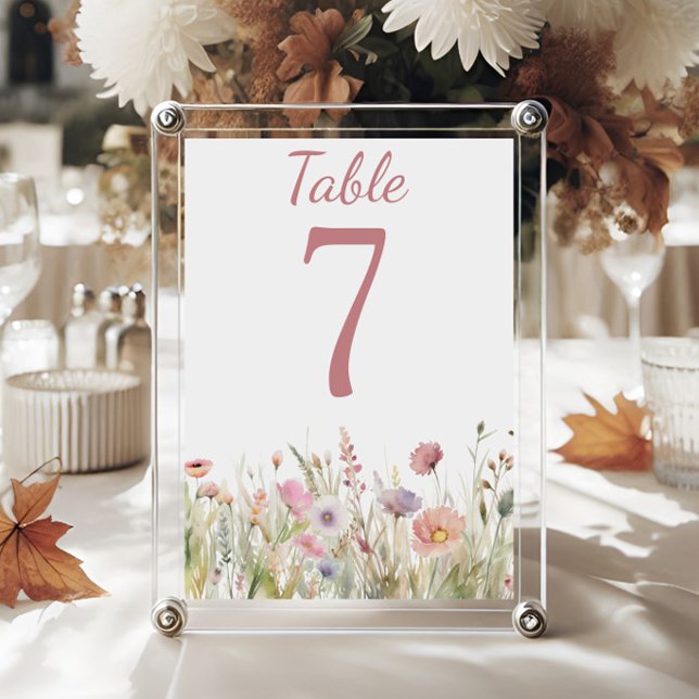 Tarjeta De Mesa Recepción de pradera silvestre romántica (Subido por el creador)