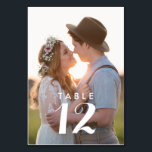 Tarjeta De Mesa Recepción moderna de boda fotográfica<br><div class="desc">Sube tu fotografía favorita a estas tarjetas de número de tabla del boda de fotos del personalizado. Contáctame a través del botón de contacto de abajo si necesitas ayuda,  estaré encantado de ayudarte.</div>