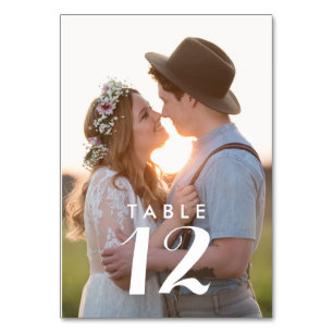 Tarjeta De Mesa Recepción moderna de boda fotográfica