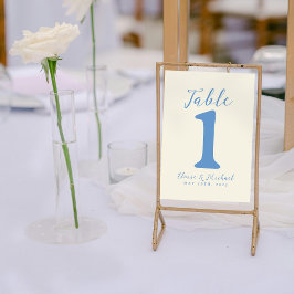 Tarjeta De Mesa Recepción sencilla y moderna de boda costera