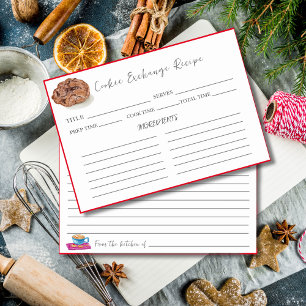 Tarjeta De Mesa Receta de intercambio de galletas con chispas de c