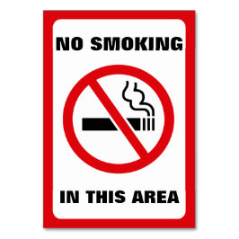 Tarjeta De Mesa Red and White No Smoking