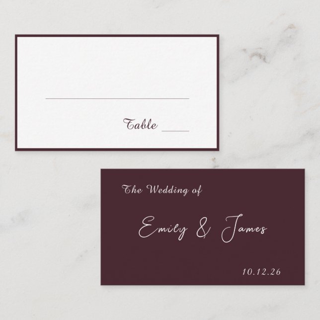 Tarjeta De Mesa Red Blush Floral Wedding Elegant  (Anverso / Reverso)