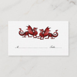 Tarjeta De Mesa Red Elegant Dragons Boda Place Card