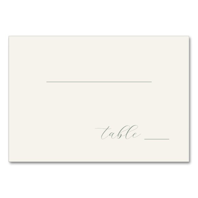 Tarjeta De Mesa Refined Gray Calligraphy Table (Anverso)