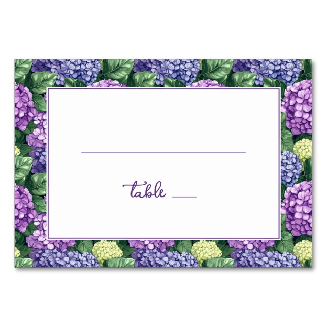 Tarjeta De Mesa Refined Purple Floral Border (Anverso)