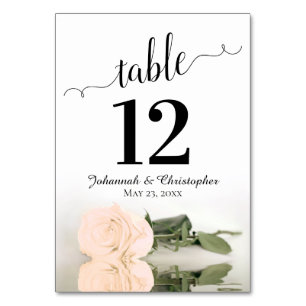 Tarjeta De Mesa Reflejando la elegante boda de Rosa Sepia Peach