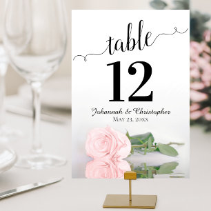 Tarjeta De Mesa Reflejando rosa rosa elegante y Boda de Moda