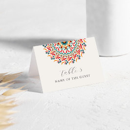 Tarjeta De Mesa Regal Festival Elegance Mandala Wedding Place Card