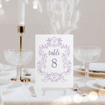 Tarjeta De Mesa Regal Lavender | Boda de cuadro barroco vintage<br><div class="desc">Estas elegantes y lujosas tarjetas bodas cuentan con un marco de arte de línea vintage con un estilo barroco ornamental. El diseño es lavanda / púrpura claro sobre un simple fondo blanco. La caligrafía de escritura moderna y el texto clásico, junto con sus iniciales o monograma, hacen de este un...</div>