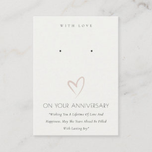 TARJETA DE MESA REGALO DE ANIVERSARIO DE CORAZÓN BLANCO PARA EXHIB
