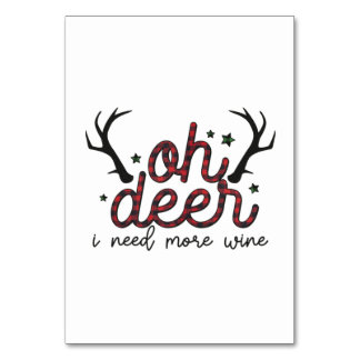 Tarjeta De Mesa Regalo de Navidad Oh ciervo Necesito Más Vino