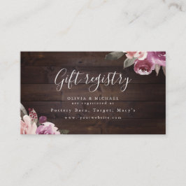 Tarjeta De Mesa Registro de duchas de novios malva morado floral r