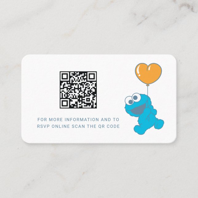 Tarjeta De Mesa Registro de regalos de Cookie Monster Balloon (Anverso)